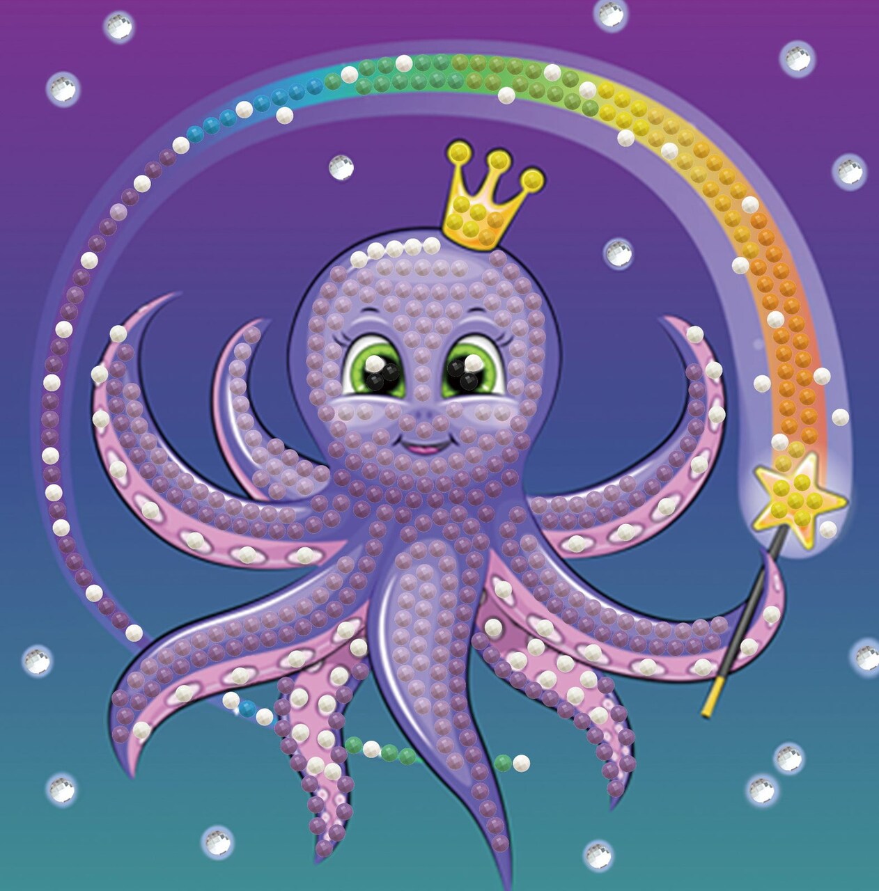Diamond Dotz Magical Octopus Dotz Box Animal Diamond Painting Kits for Adults - Diamond Art Kits a Relaxing Creative Craft Kit with Dotz Gems 5.9x5.9